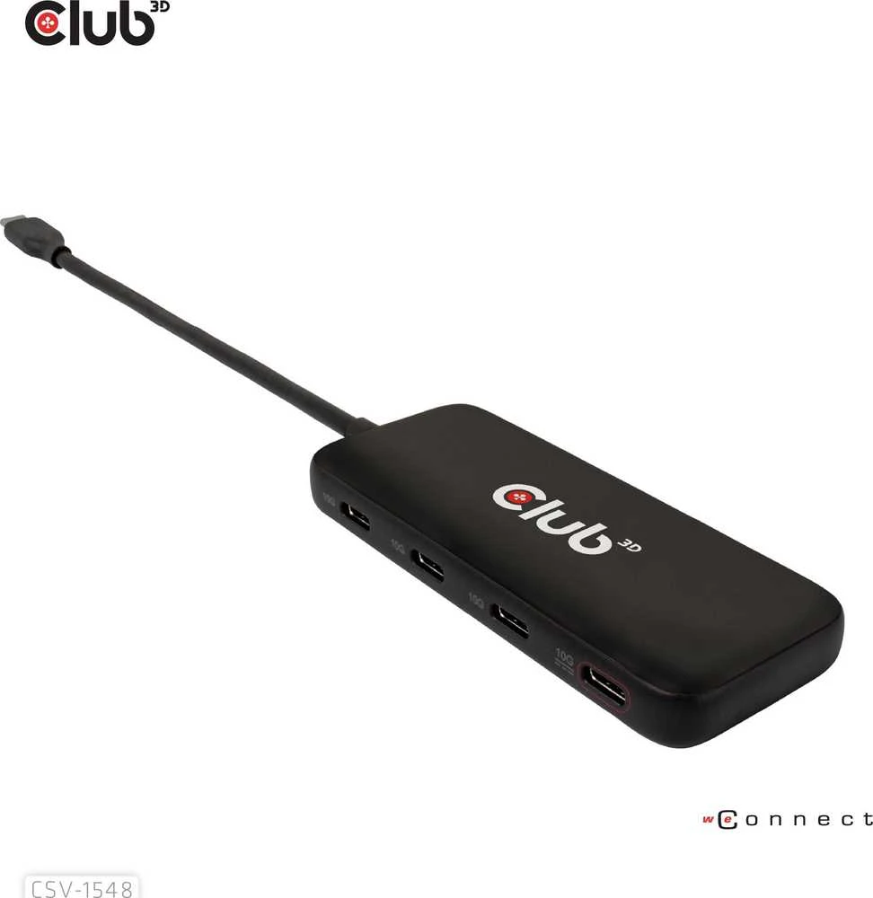 Club 3D Club3D šakotuvas 1xUSB-C ir 4xUSB-C, 10Gbps prievadas, PD 3.0