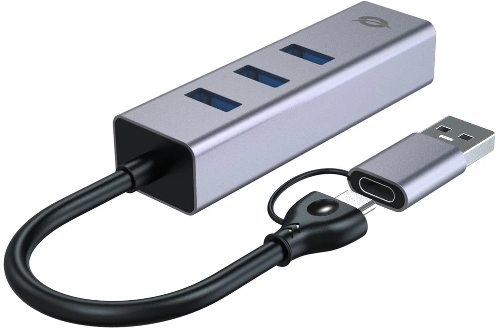 Carruzzo Conceptronic ABBY25G knyginių kompiuterių dokas / jungčių replikatorius Vielinis USB 3.2 Gen 1 (3.1 Gen 1) Type-A + Type-C Pilka