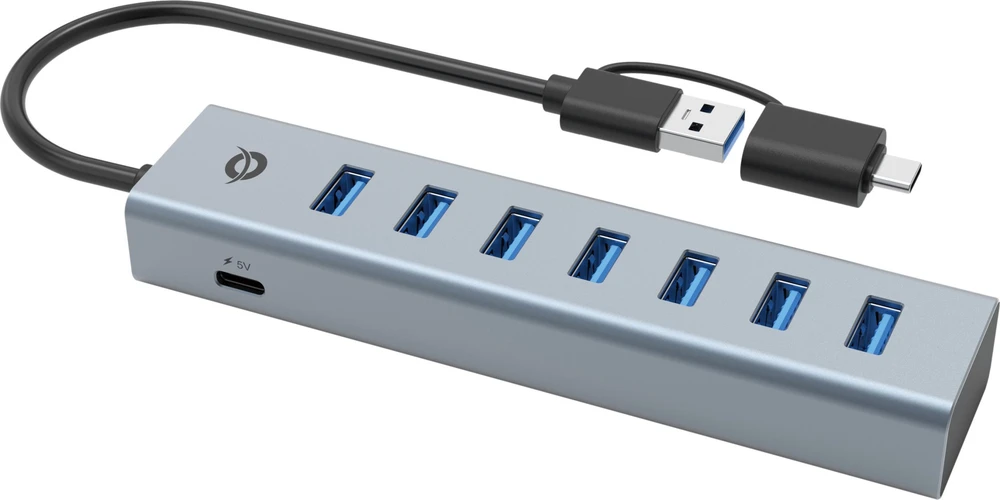 USB ŠAKOTUVAS „Conceptronic“ „Conceptronic HUBBIES21G“ koncentratorius USB 3.2 Gen 1 (3.1 Gen 1) A tipo 5000 Mbit/s Pilka