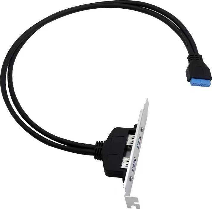„Conceptronic“ USB šakotuvas, baltas, 19 kontaktų, dvigubas, 2x USB-A 3.0 prievadų, su sw
