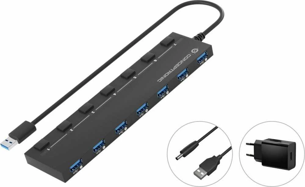 Conceptronic 7-port USB 3.0 šakotuvas su maitinimo bloku