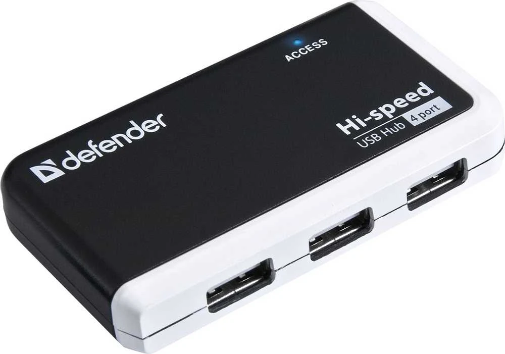 Šakotuvas DEFENDER USB HUB mini 4 jungtys, USB 2.0, QUADRO-INFIX