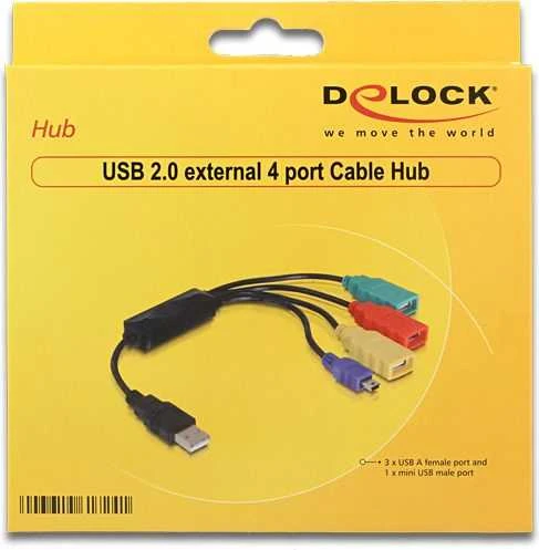 HUB USB Delock 3x USB-A 2.0 (61724)