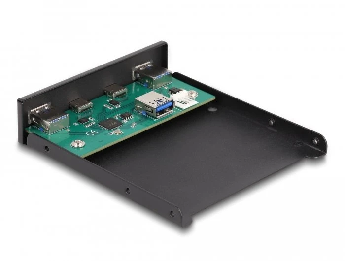USB šakotuvas Delock 8,89 cm 3,5 colio USB 3.2 Gen 1 priekinis skydelis, 2 x USB Type-C + 2 x USB tipo A (64155)