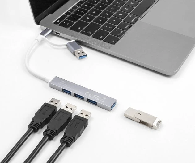 Delock 4 prievadų plonas USB šakotuvas su USB Type-C