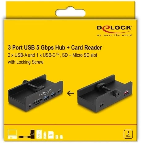 HUB USB Delock Kabelis Typ-A su wtykiem do USB 5 Gbps, 1 m, danych, przesył danych