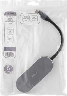 DELTACO USB-C daugiafunkcė stotelė pakuotėje