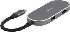 Deltaco 12-in-1 USB-C adapteris, sidabrinis