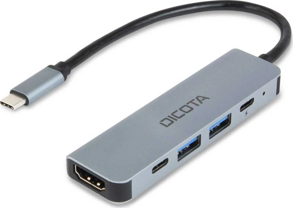 Dicota USB-C 5 viename vaizdo šakotuvas 4K PD 100W