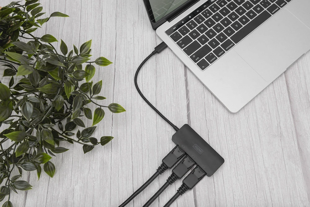 Digitus Skaitmenas | 3 prievadų MST vaizdo šakotuvas (USB-C-3x DisplayPort) | DS-45334