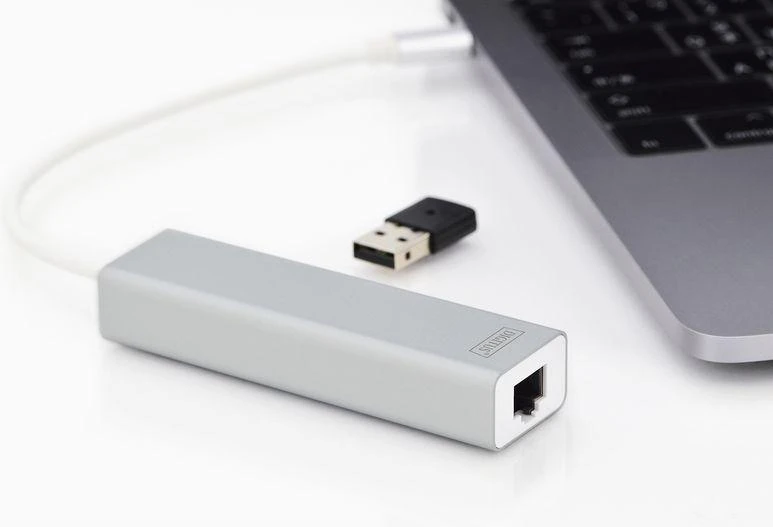 DIGITUS USB-C šakotuvas su tinklo jungtimi