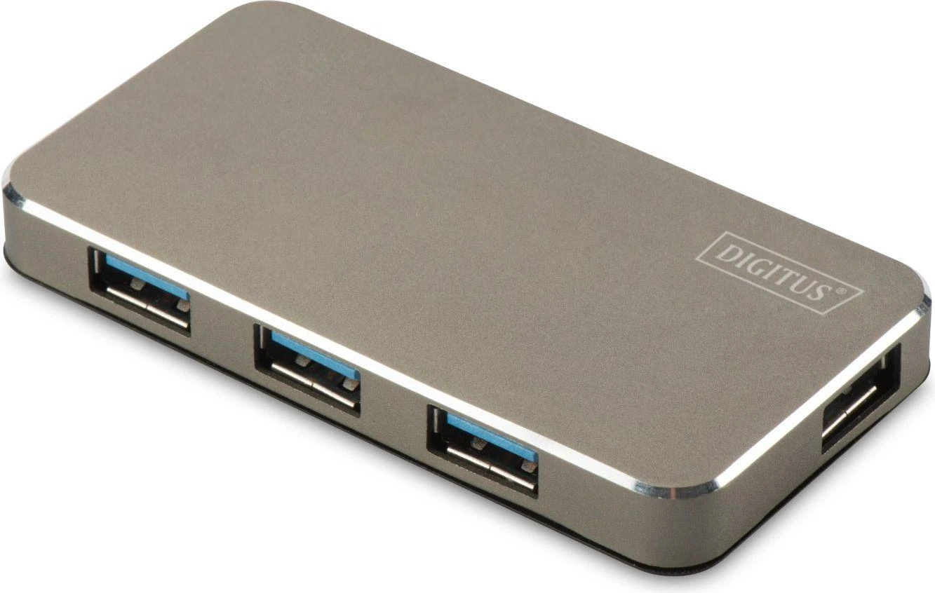 Assmann Electronic DIGITUS USB 3.0 Hub 4 prievadų Įsk. 5V/2A maitinimo šaltinis Aliuminio korpusas