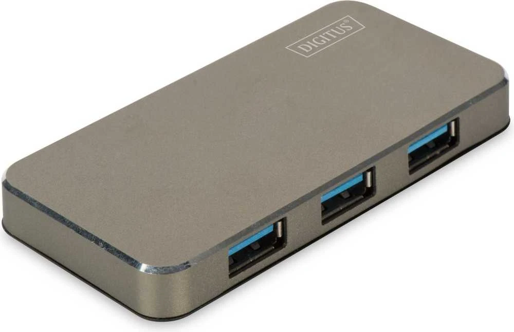 Assmann Electronic DIGITUS USB 3.0 Hub 4 prievadų Įsk. 5V/2A maitinimo šaltinis Aliuminio korpusas