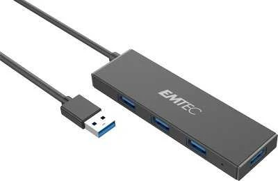 USB šakotuvas su 4 USB-A prievadais Emtec Ultra Slim, USB 3.2