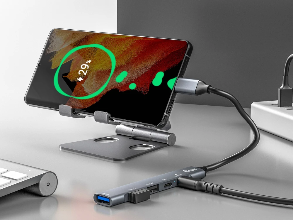 Equip HUB USB įranga Įranga Dock USB-C->1xUSB-C,1xUSB3.0,2xUSB2.0,100WPD 0.15m si