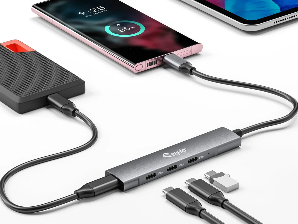 HUB USB Equip Equip USB-Hub 4-Port 3.2/C->4x3.0 5Gbps o.įkroviklis gr