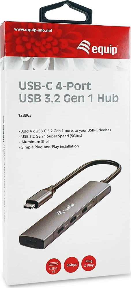 Equip USB-C į 4x USB-C šakotuvo pakuotė