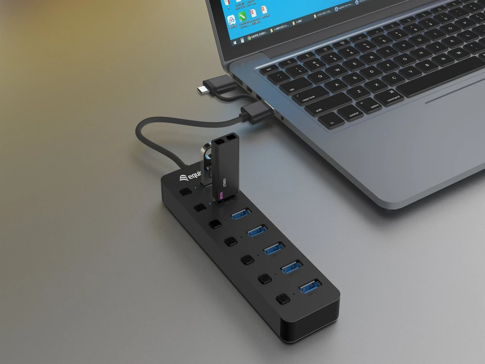 HUB USB Equip Equip USB-Hub 7-Port 3.2 ->7x3.2 5Gbps m.įkroviklis sw