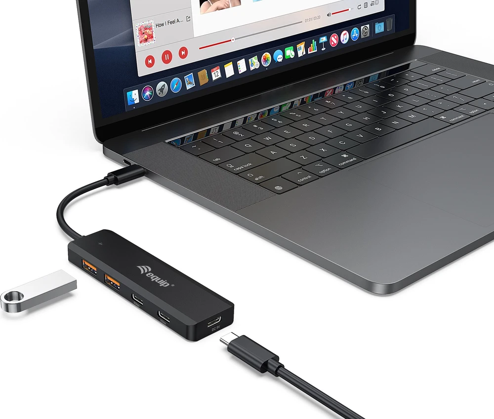 Equip USB šakotuvas USB šakotuvas 4 prievadų 3.2/C->2xUSB-C 2xUSB-A 10Gbps o.Netz.sw