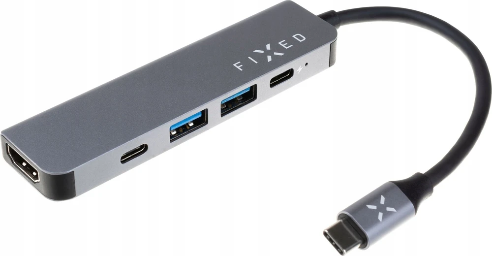 Fixed USB-C šakotuvas su penkiomis jungtimis