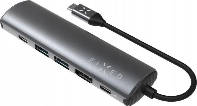 Fixed Fiksuotas | 6 prievadų USB-C HUB Pro nešiojamiesiems kompiuteriams ir planšetiniams kompiuteriams