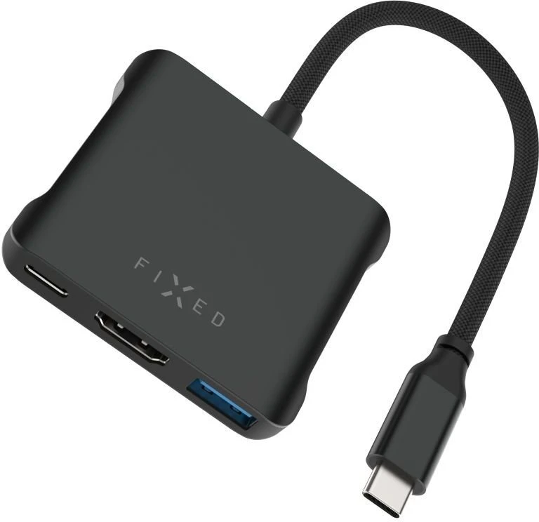 Šakotuvas FIXED HUB Quadri multiport 5 in 1, juodas