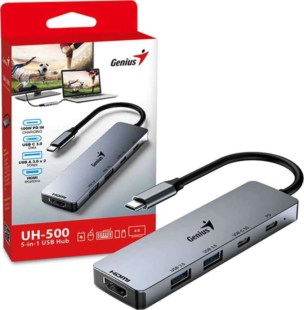 Genius UH-500 USB-C šakotuvas su pakuote