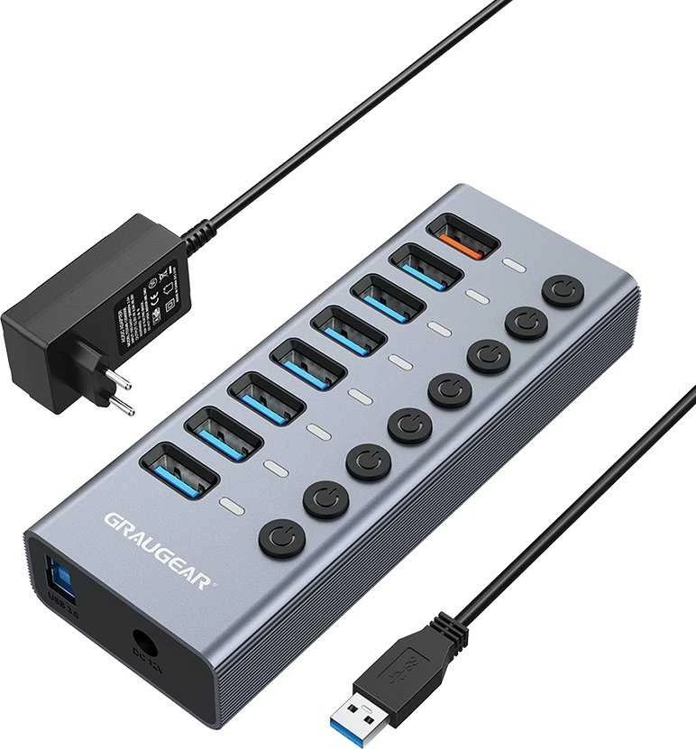 GAU GRAUGEAR G-HUB71-A sąsajos šakotuvas USB 3.2 Gen 1 (3.1 Gen 1) Type-A 5000 Mbit/ai
