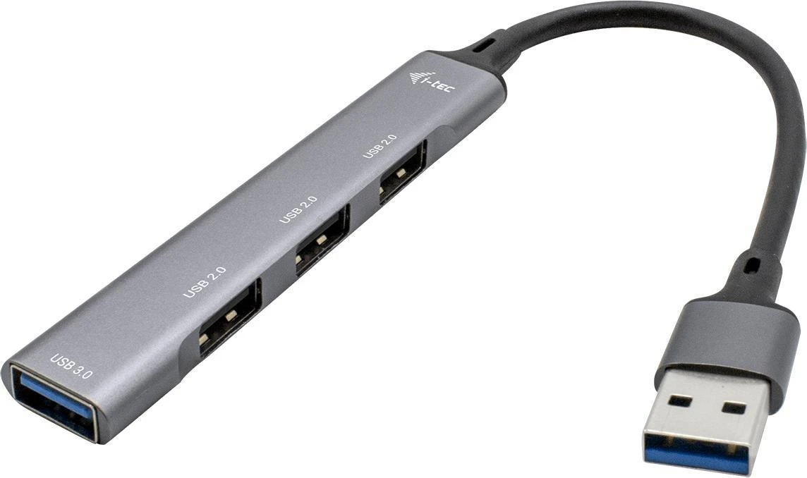I-TEC USB 3.0 metalinis HUB 1x USB 3.0 3x USB 2.0 be maitinimo adapterio