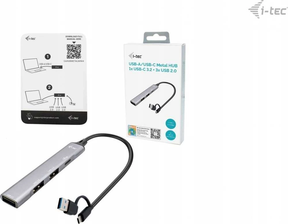 I-TEC USB-A/USB-C 4 prievadų HUB/1X USB-C 3.1+3X USB 2.0