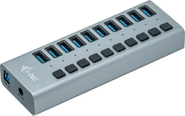 I-TEC USB 3.0 įkrovimo HUB 10 prievadų prievadas su išoriniu maitinimo adapteriu 48 W 10x USB įkrovimo prievadas, skirtas planšetiniams kompiuteriams Nešiojamiesiems kompiuteriams Ultrabooks kompiuteriams