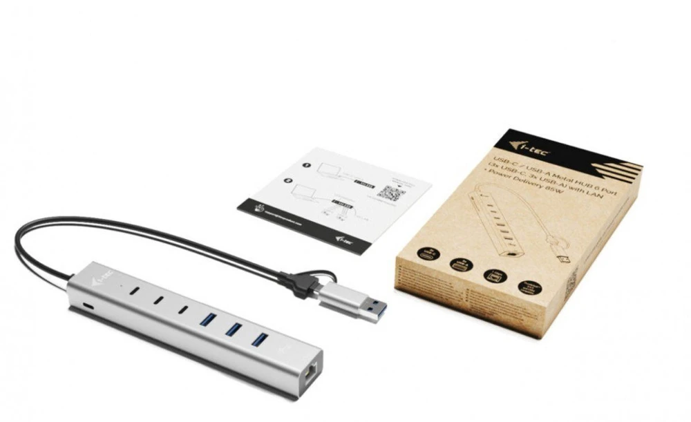 I-tec Hub usb-c/usb-a metal hub 6 port 3xusbc/3xusba