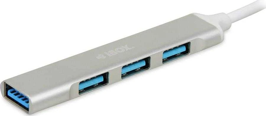 IBOX IUH3FAS Hub USB3.0 + USB 2.0 Sidabrinis