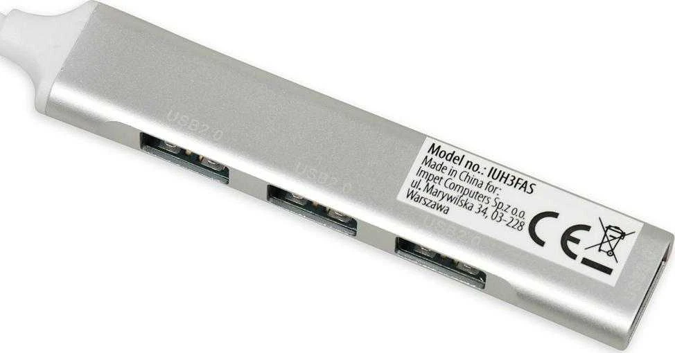 IBOX IUH3FAS Hub USB3.0 + USB 2.0 Sidabrinis