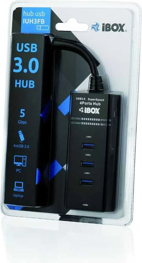 IBOX IUH3FB HUB I-BOX USB 3.0 Juodas 4-PORTS