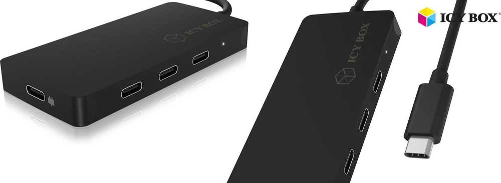 Icy Box Raidsonic | 4 prievadų šakotuvas su USB Type-C sąsaja ir PD prievadu | IB-HUB1429-CPD