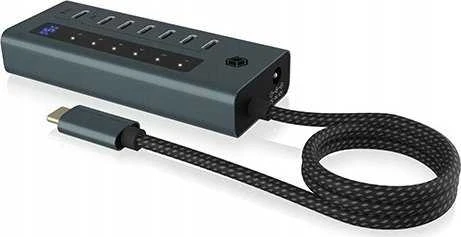 RAD ICY BOX IB-HUB1457-C31 USB 3.2 Gen 1 (3.1 Gen 1) Type-C 10000 Mbit/ai Mėlyna, Pilka