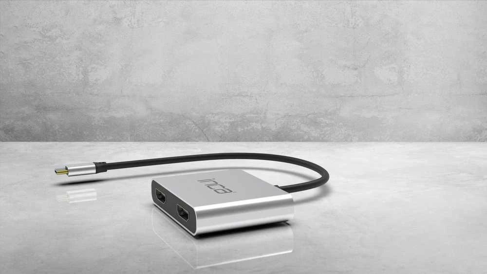 Nezatříděno USB INCA šakotuvas INCA adapteris ITPC-4 tipo C > 2xHDMI 4K30Hz, 1xUSB-A, 1xUSB-C