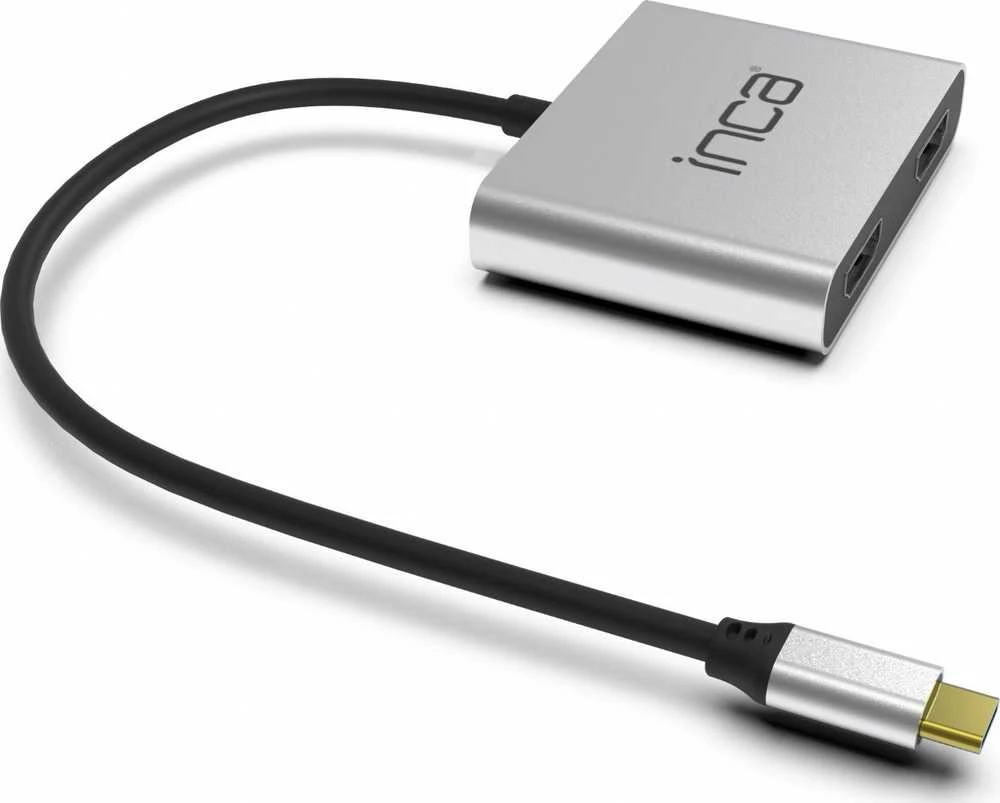 Nezatříděno USB INCA šakotuvas INCA adapteris ITPC-4 tipo C > 2xHDMI 4K30Hz, 1xUSB-A, 1xUSB-C