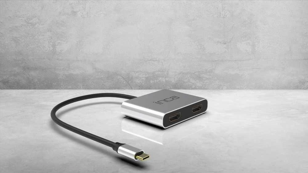 Nezatříděno USB INCA šakotuvas INCA adapteris ITPC-4 tipo C > 2xHDMI 4K30Hz, 1xUSB-A, 1xUSB-C