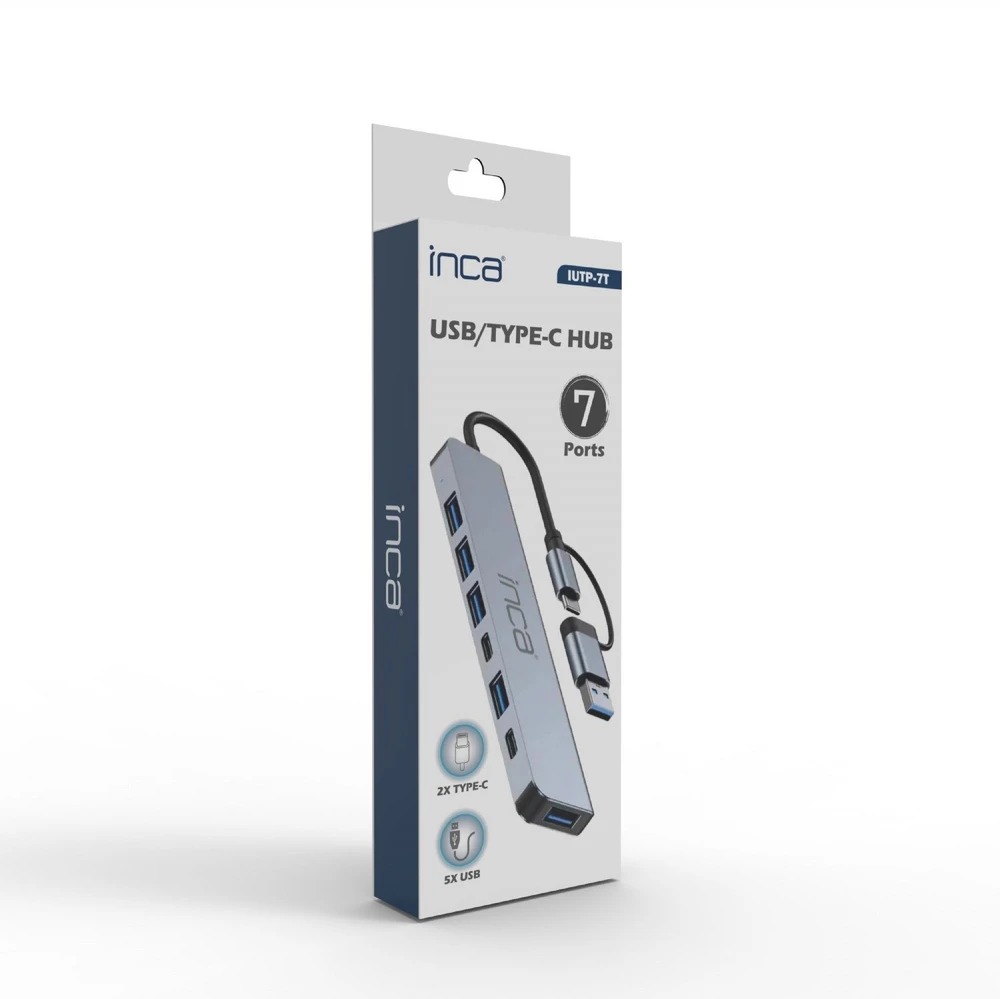 HUB USB Inca INCA Adapteris IUTP-7T USB C/A 5Gbit/s