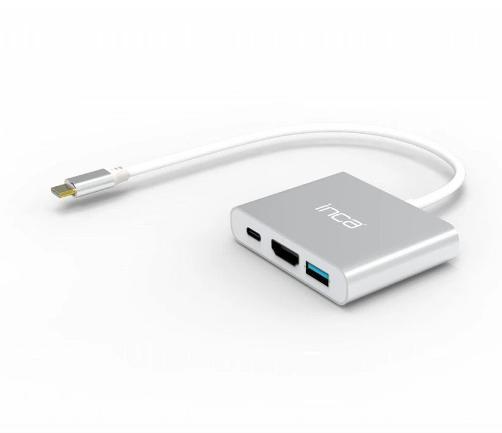 HUB USB Inca ITPC-04T huby i koncentratory USB Type-C 5000 Mbit/s sidabrinė, balta