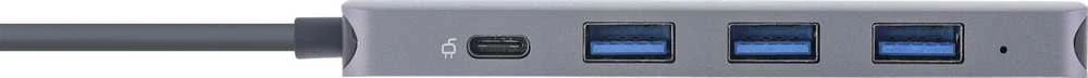 HUB USB InLine® USB 3.2 Type-C Multi Hub (4x USB-A 5Gb/s + USB Type-C (Data/PD 87W), OTG, aliuminio korpusas