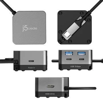 J5CREATE USB-C 4K144 HDMI HUB | CUBE PLUS 6 IN 1