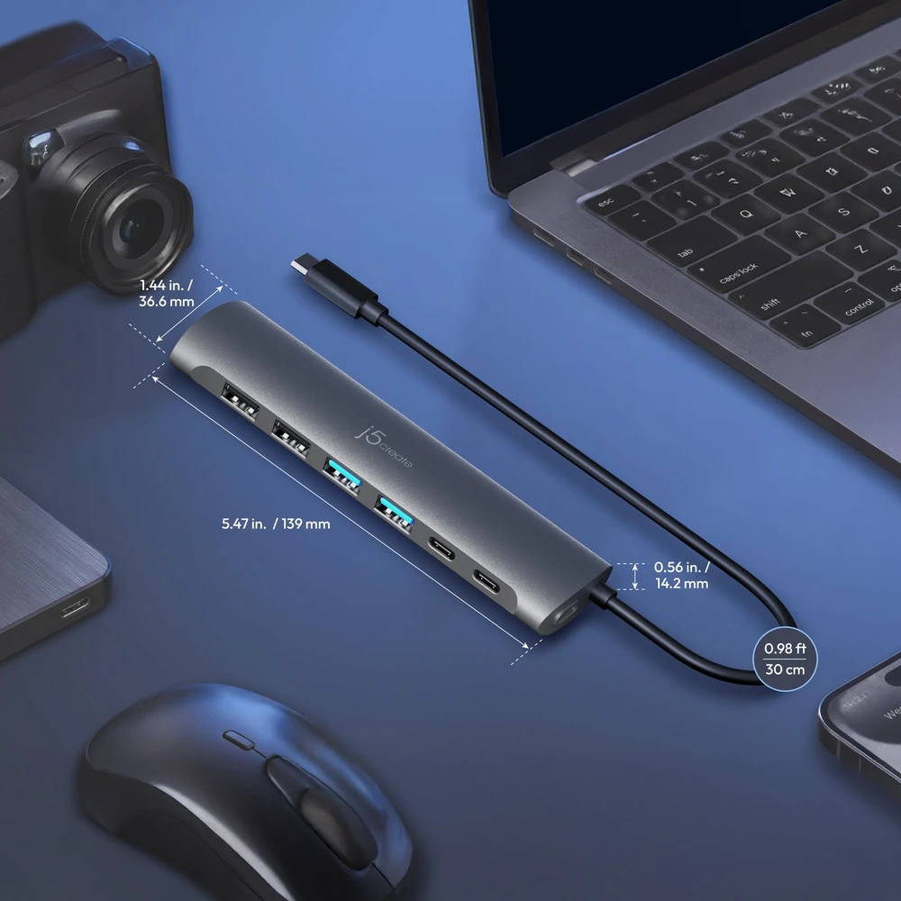 HUB USB j5create USB-C 7-port (JCH3007-N)