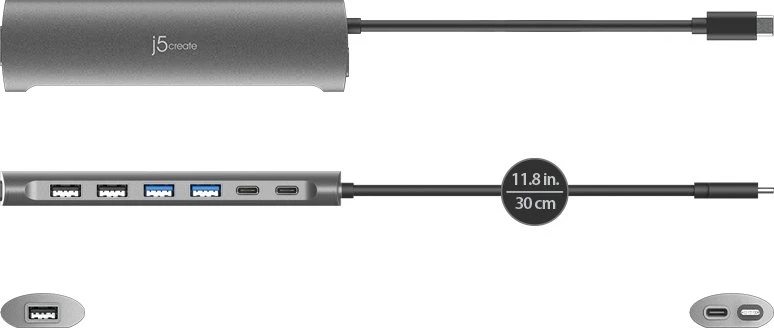 HUB USB j5create USB-C 7-port (JCH3007-N)