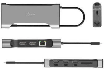 J5CREATE USB-C DUAL 4K60 HDMI HUB | PRO 12-IN-1