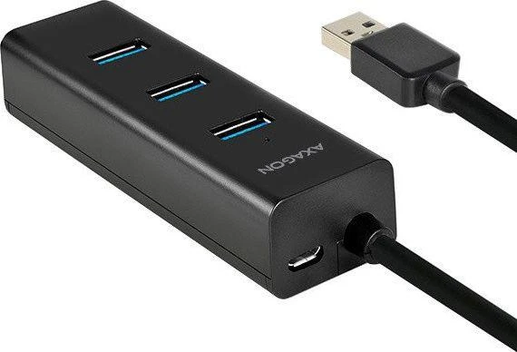AXAGON HUE-S2BP 4x USB3.0 įkrovimo šakotuvas 1,2 m laidas, MicroUSB įkrovimas, įsk. kintamosios srovės adapteris