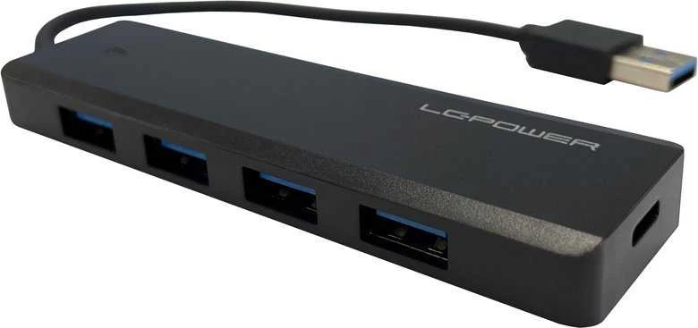 HUB USB LC-Power LC-Power LC-HUB-U3-4-V2 4xUSBA 1XUSB-C Juoda mažmeninė prekyba