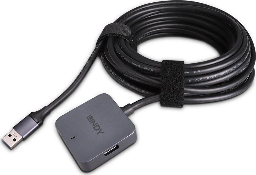 USB Hub - LINDY USB 3.0 Hub, 4 Prievadai, 5 m, Juodas
